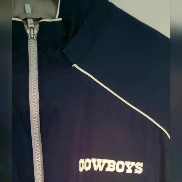 Dallas Cowboys Vintage Jacket Blue and Gray Reebok NFL Size Large - Picture 2 of 8